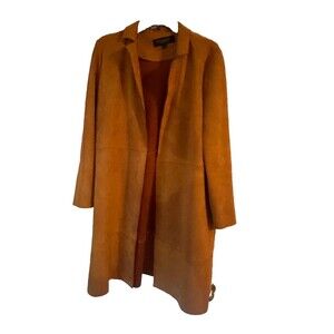 Marc New York Dk Mustard Vegan Suede Trenchcoat, M